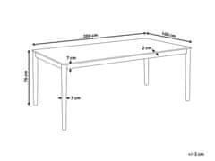 Beliani Jídelní stůl 200 x 100 cm světlé dřevo ERMELO