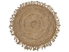 Beliani Jutový kulatý koberec 120 cm béžový ZONGULDAK