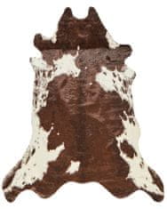 Beliani Koberec z umělé hovězí kůže 150 x 200 cm hnědý / bílý BOGONG