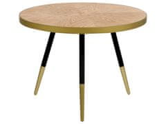 Beliani Konferenční stolek světlé dřevo/zlatá RAMONA