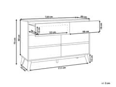 Beliani Komoda se 6 zásuvkami ze světlého dřeva SARDIS