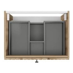 Deftrans Koupelnový nábytek - skříňka s umyvadlem 60, černá baterie, podstavec a zrcadlo Rietti