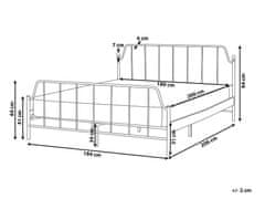 Beliani Kovová postel 180 x 200 cm bílá MARESSAC