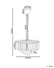 Beliani Křišťálový lustr 40 cm zlatý ACHEIRO