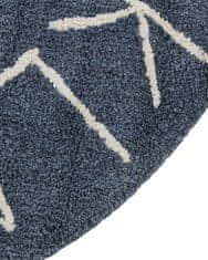 Beliani Kulatý bavlněný dětský koberec ø 120 cm modrá VURGUN
