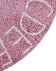 Beliani Kulatý bavlněný dětský koberec ø 120 cm růžová VURGUN