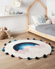 Beliani Kulatý bavlněný dětský koberec s duhovým motivem ø 120 cm vícebarevný GORISA