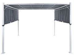 Beliani Pergola s LED osvětlením 310 x 310 cm šedá PARGA