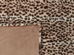 Beliani Přehoz na postel s leopardím vzorem 200 x 220 cm hnědá KUDELI