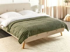 Beliani Přikrývka na postel 200 x 220 cm zelená RAKYA