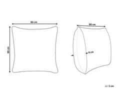 Beliani Sada 2 polštářů 80 x 80 cm vysoký profil bílé TRIGLAV