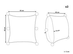 Beliani Sada 2 polštářů Bavlna Šedá OCOTEA