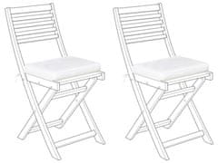 Beliani Sada 2 polštářů na zahradní židle bílé FIJI