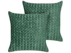 Beliani Sada 2 polštářů Polyester Zelená ECLIPTA