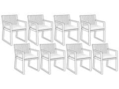 Beliani Sada 8 sedacích polštářů na zahradní židli bílé SASSARI
