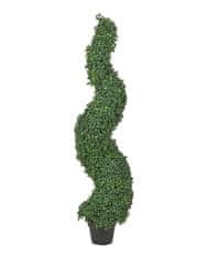 Beliani Umělá rostlina v květináči 120 cm BOXWOOD SPIRAL TREE