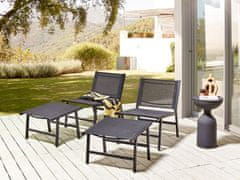 Beliani Sada 2 zahradních židlí s podnožkami černá MARCEDDI