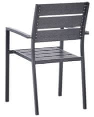 Beliani Sada 6 zahradních jídelních židlí černá VERNIO