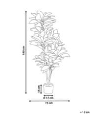 Beliani Umělá rostlina v květináči 140 cm CODIAEUM