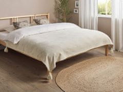 Beliani Žinylkový přehoz na postel 150 x 200 cm béžový KAZY
