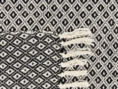 Beliani Bavlněná přikrývka 200 x 220 cm černá/bílá CHYAMA