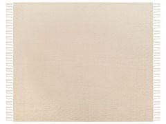 Beliani Bavlněná přikrývka 200 x 220 cm béžová TOUTLI