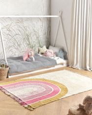 Beliani Dětský bavlněný koberec 140 x 200 cm béžový/růžový TATARLI