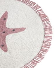 Beliani Bavlněný dětský koberec s motivem hvězd 120 cm krémová bílá STARS