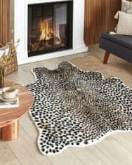 Beliani Koberec s potiskem geparda z umělé kožešiny 130 x 170 cm béžová a černá OSSA
