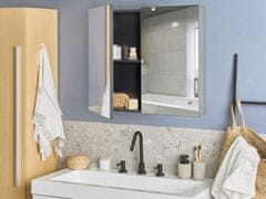 Beliani Koupelnová zrcadlová skříňka 80 x 70 cm černá NAVARRA