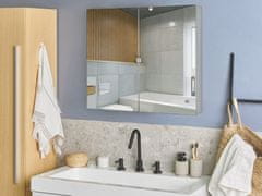 Beliani Koupelnová zrcadlová skříňka 80 x 70 cm černá NAVARRA