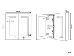 Beliani Koupelnová zrcadlová skříňka s LED osvětlením 60 x 60 cm černá MAZARREDO