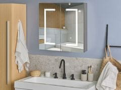 Beliani Koupelnová zrcadlová skříňka s LED osvětlením 60 x 60 cm černá MAZARREDO