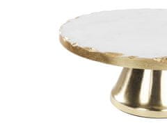 Beliani Mramorový stojan na dort bílý a zlatý GREWENA
