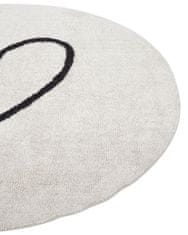 Beliani Kulatý bavlněný koberec ø 140 cm béžový a černý HEART