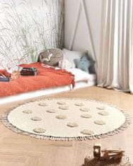 Beliani Kulatý bavlněný koberec ø 140 cm béžový WAHAR