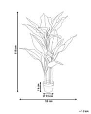 Beliani Umělá rostlina v květináči 110 cm DIEFFENBACHIA