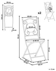 Beliani Zahradní židle Sada 2 ks Kov Černá CASARIO
