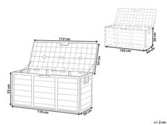 Beliani Úložný box 112 x 50 cm Šedá LOCARNO