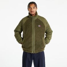 Tommy Hilfiger Bunda Tommy Jeans Mix Mediaherpa Jacket Drab Olive Green L Zelená