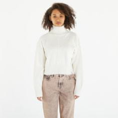 Calvin Klein Svetr Jeans Boucle High Neck Sweater Ivory M Bílá