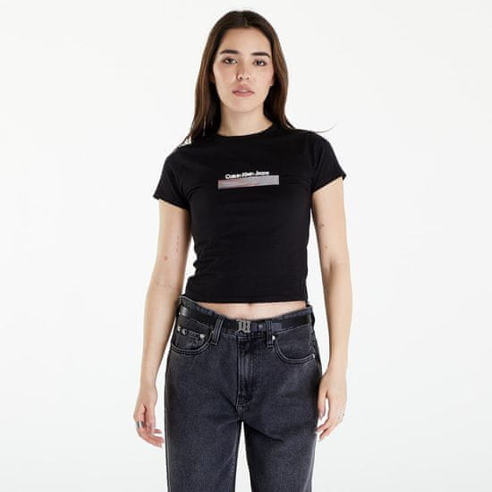 Calvin Klein Tričko Jeans Diffused Box Fitted Short Sleeve Tee Black XS