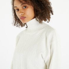 Calvin Klein Svetr Jeans Boucle High Neck Sweater Ivory M Bílá