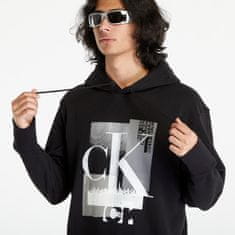 Calvin Klein Mikina Jeans Connected Layer Land Hoodie Black L Černá