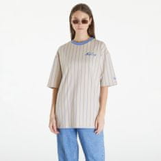 New Era Tričko Pinstripe Oversized T-Shirt UNISEXtone/ Copen Blue L Béžová