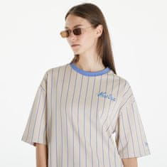 New Era Tričko Pinstripe Oversized T-Shirt UNISEXtone/ Copen Blue M Béžová