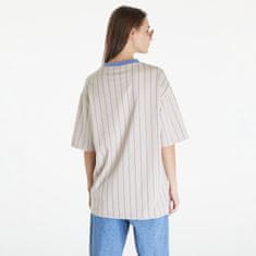 New Era Tričko Pinstripe Oversized T-Shirt UNISEXtone/ Copen Blue M Béžová