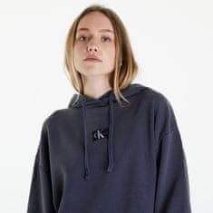 Calvin Klein Mikina Jeans Washed Woven Label Hoodie Gray M Šedá
