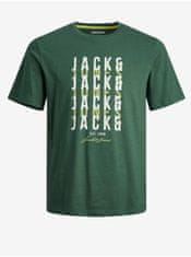 Jack&Jones Tmavě zelené pánské tričko Jack & Jones Delvin XL