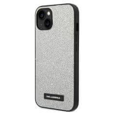 Karl Lagerfeld KLHCP14MG2ELS hard silikonové pouzdro iPhone 14 PLUS 6.7" silver Glitter Plaque Logo